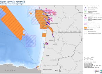 Façade Atlantique, région Nouvelle-Aquitaine : réseau des aires marines protégées