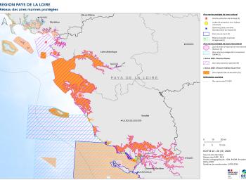 Façade Atlantique, région Pays de la Loire : réseau des aires marines protégées