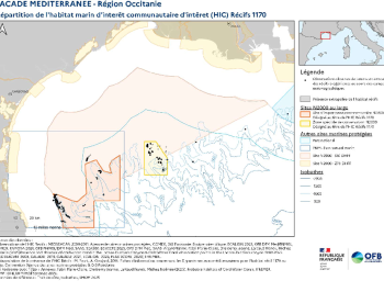 Atlas de la répartition de l'habitat marin Récifs biogénique profonds
