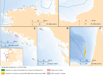Surfaces des groupes de types d’habitats marins évaluées en mauvais état pour la mise en oeuvre du règlement restauration de la nature 