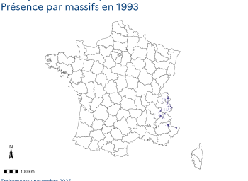 Répartition du Bouquetin des Alpes en 1993